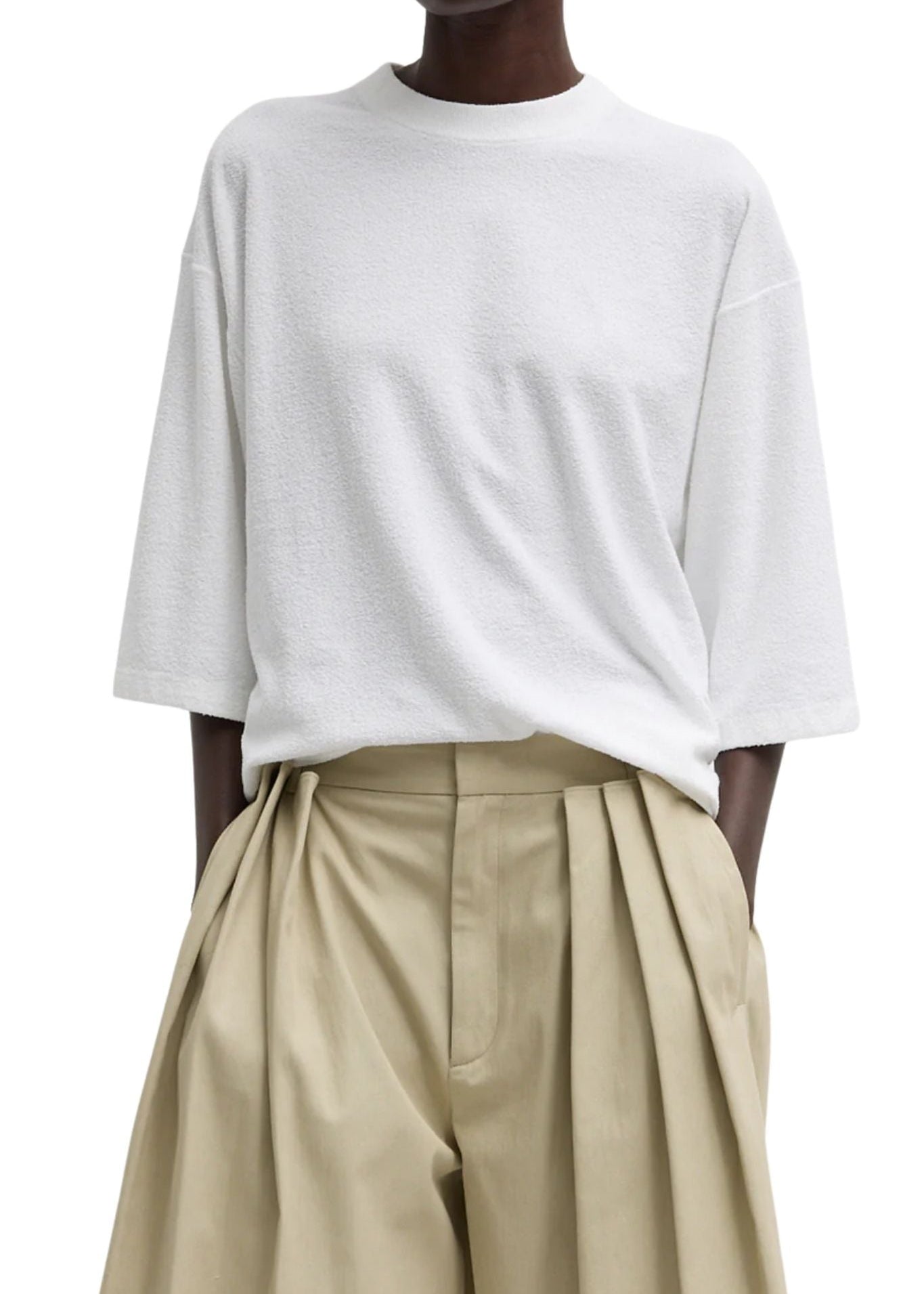 Tibi Sable Oversized Easy T White - Vermillion