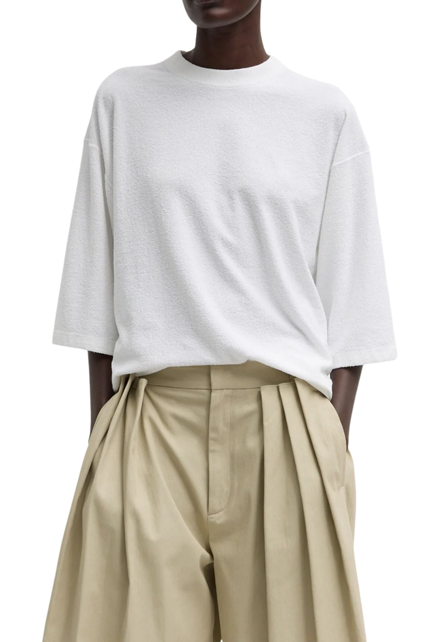 Tibi Sable Oversized Easy T White - Vermillion