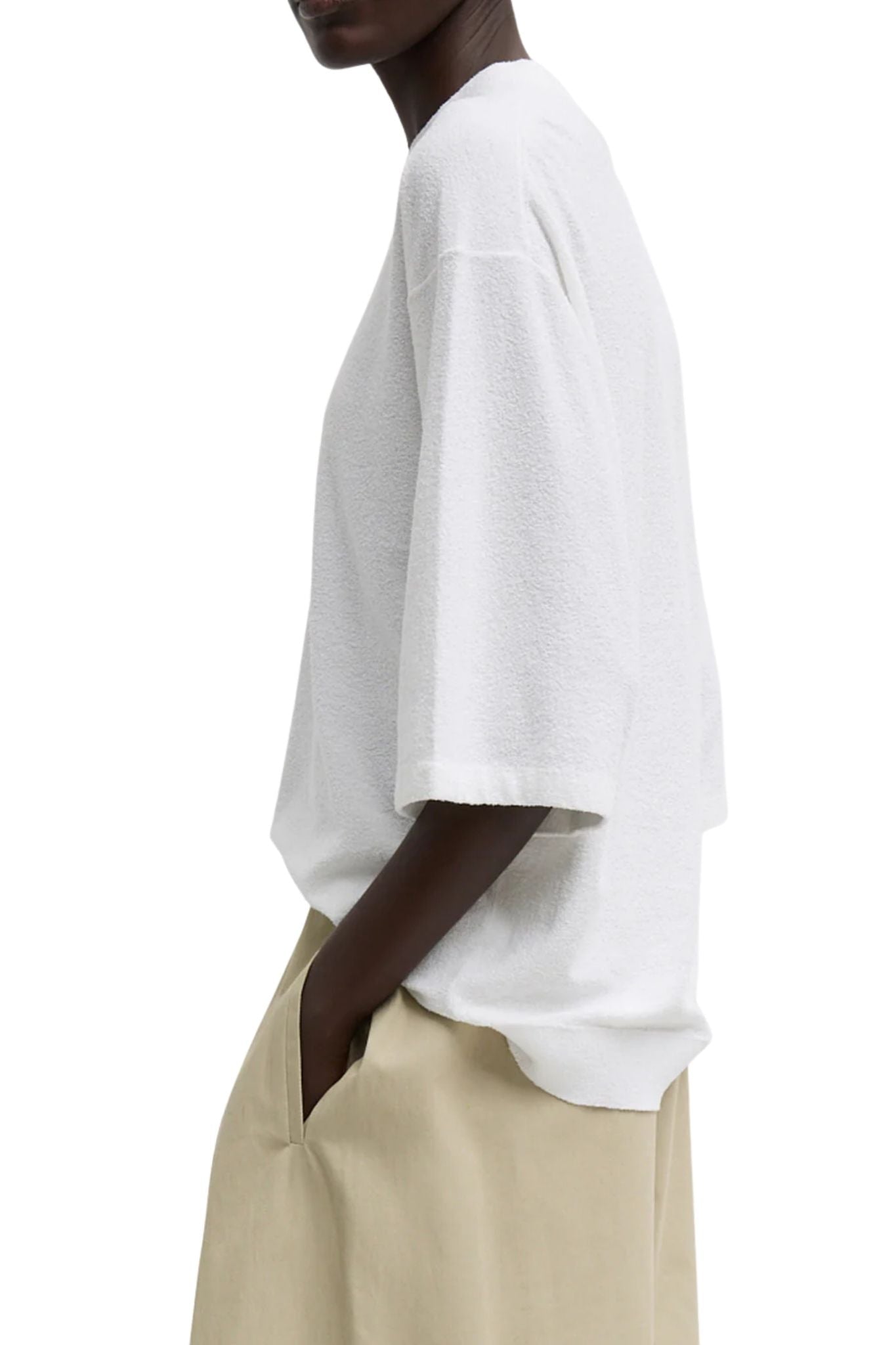 Tibi Sable Oversized Easy T White - Vermillion