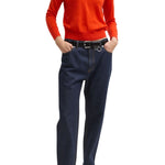 Tibi Selvage Denim 5 Pocket Alec Jean - Vermillion