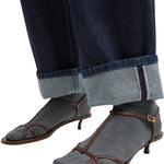 Tibi Selvage Denim 5 Pocket Alec Jean - Vermillion