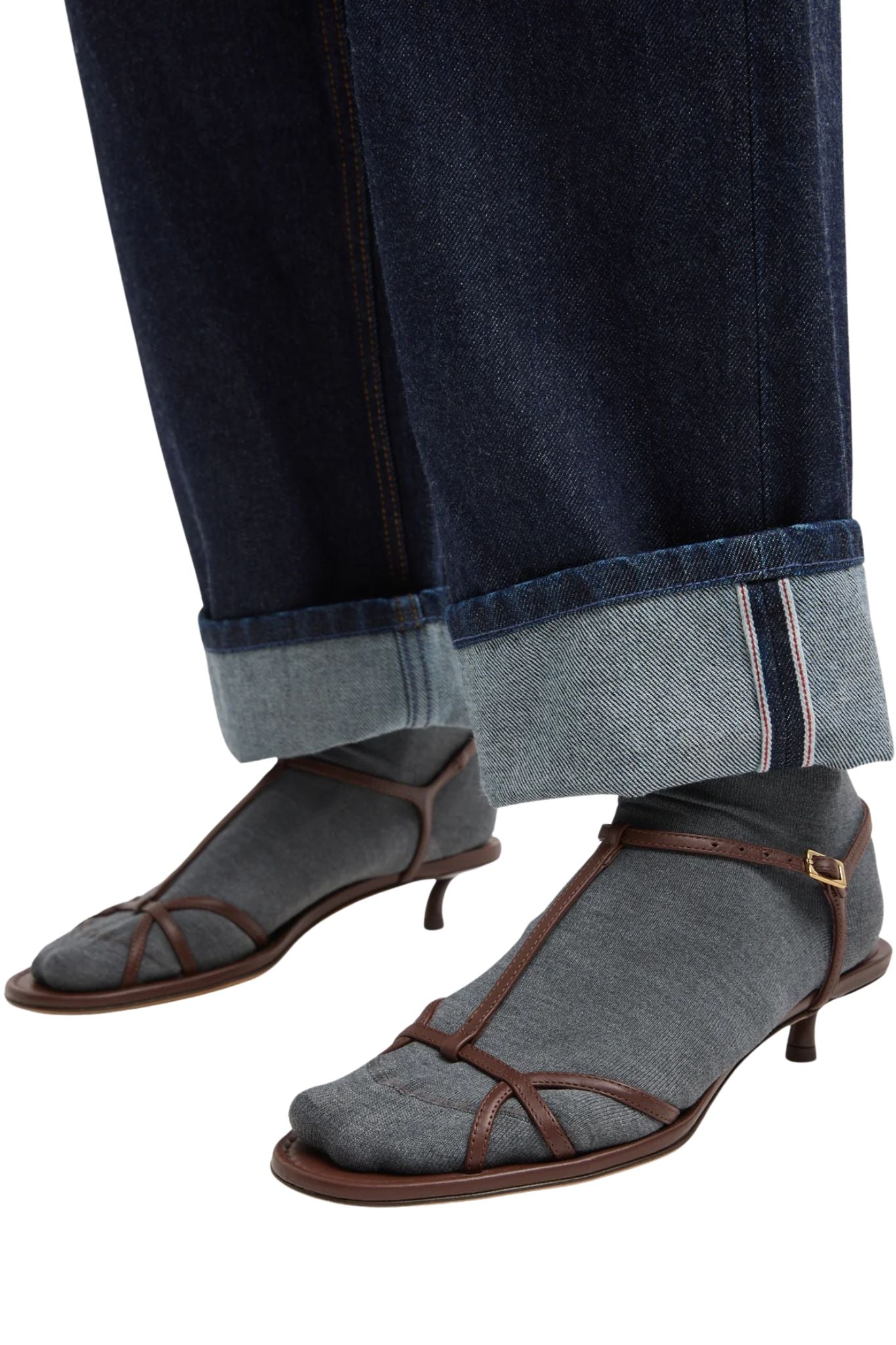 Tibi Selvage Denim 5 Pocket Alec Jean - Vermillion