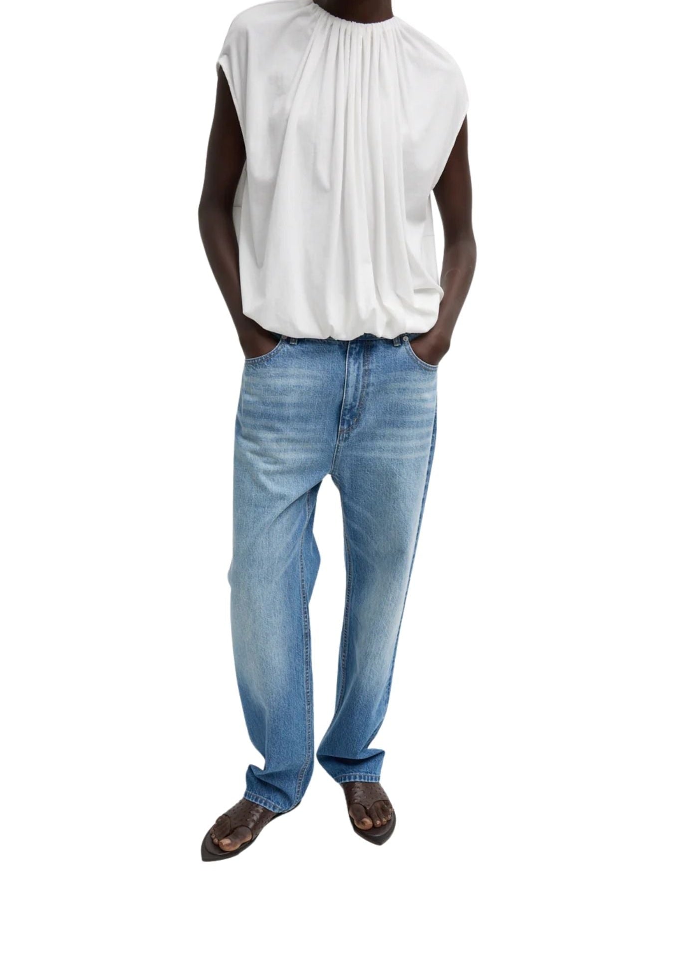 Tibi Selvage Denim 5 Pocket Alec Jean - Vermillion