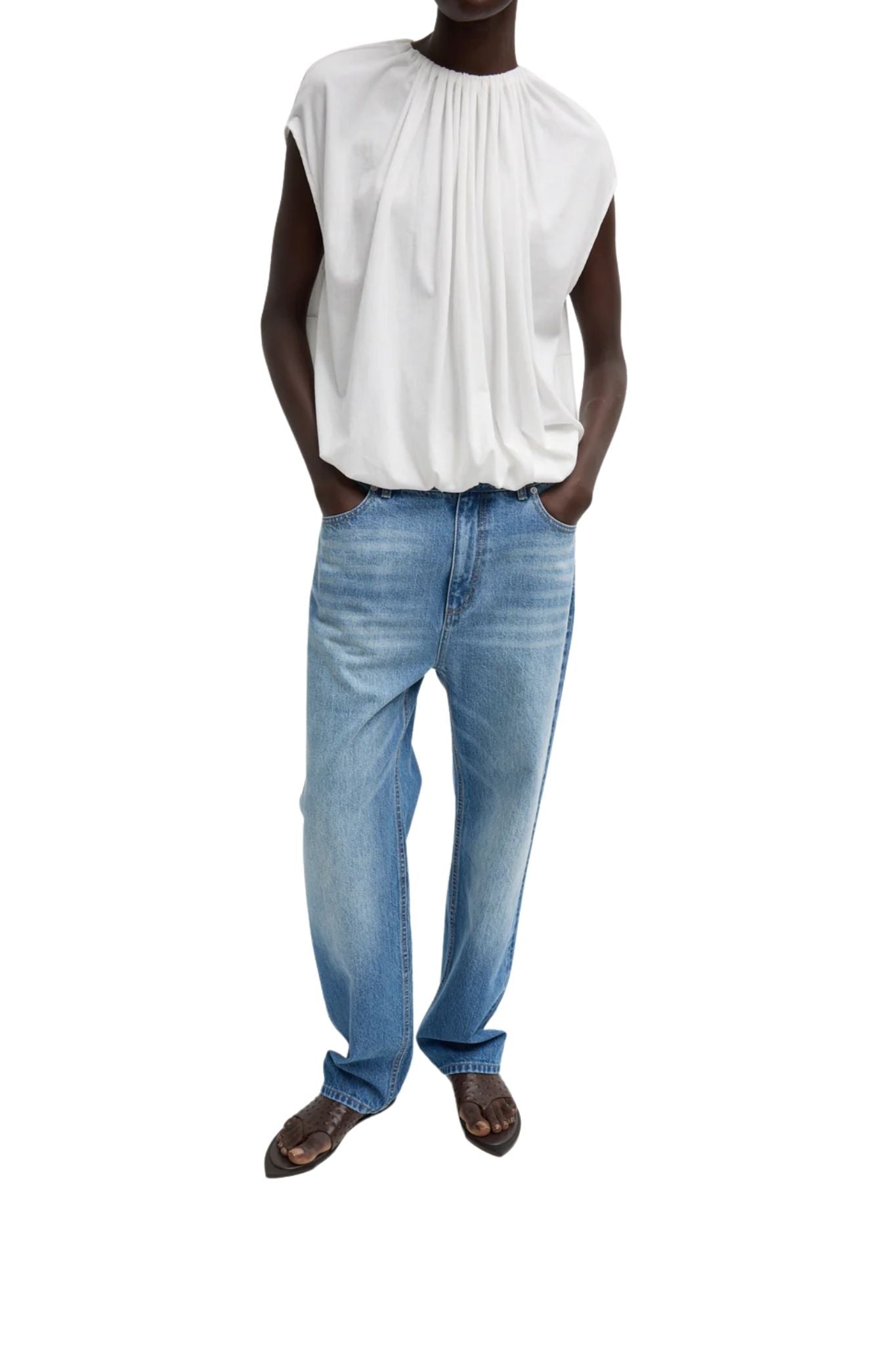 Tibi Selvage Denim 5 Pocket Alec Jean - Vermillion