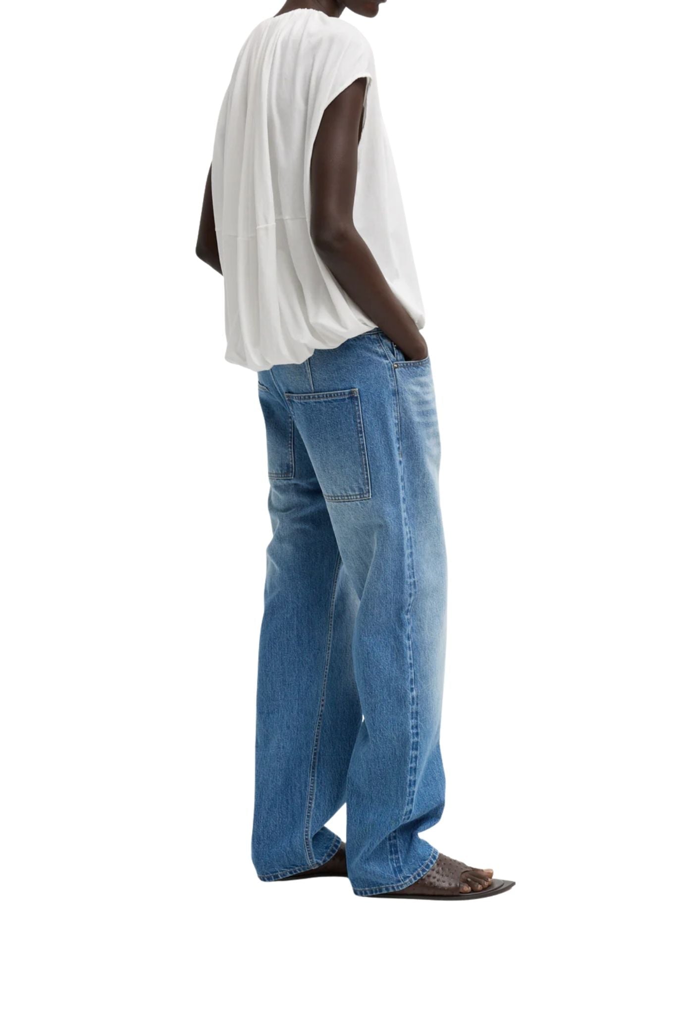 Tibi Selvage Denim 5 Pocket Alec Jean - Vermillion