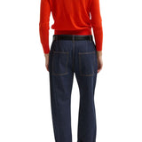 Tibi Selvage Denim 5 Pocket Alec Jean - Vermillion