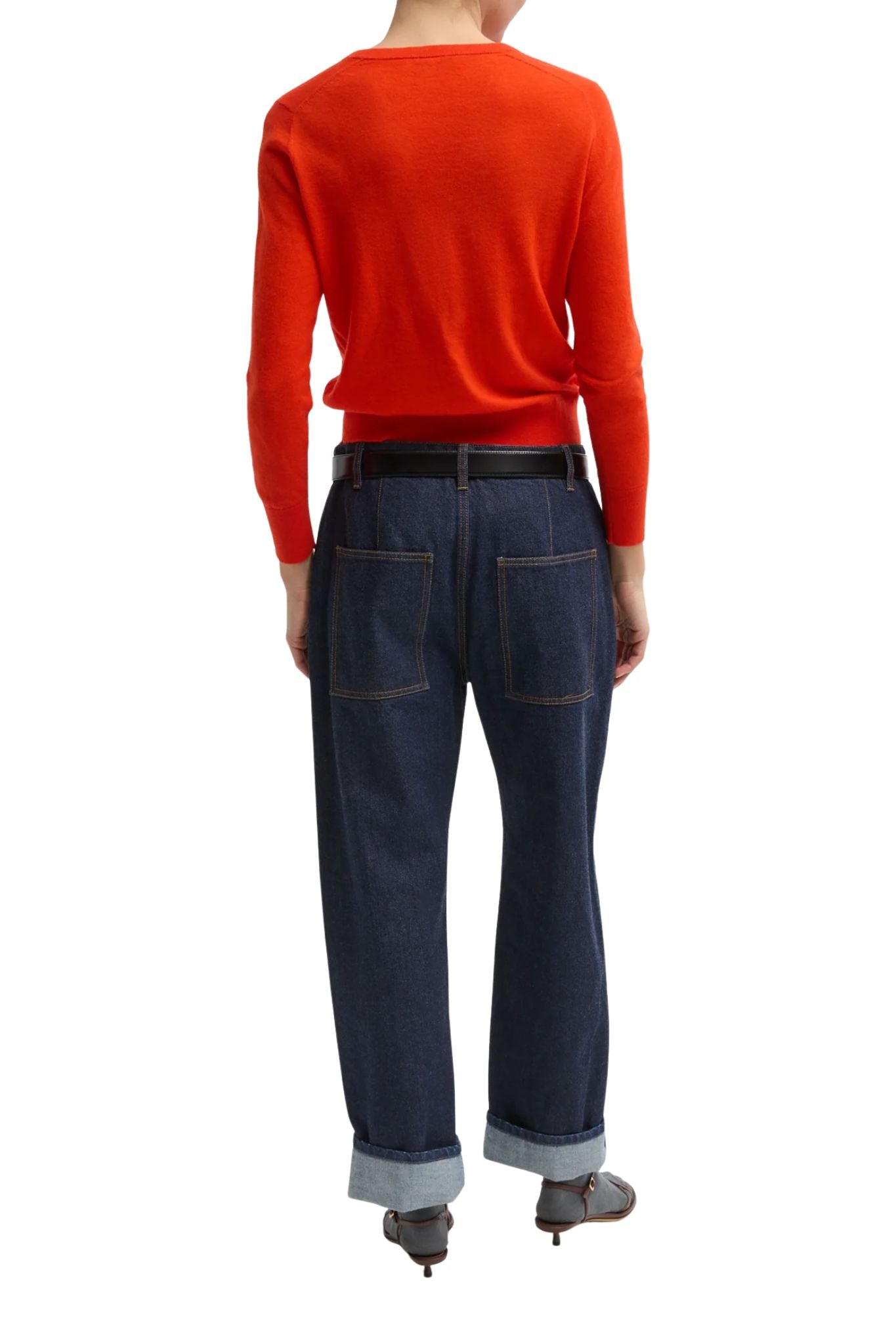 Tibi Selvage Denim 5 Pocket Alec Jean - Vermillion