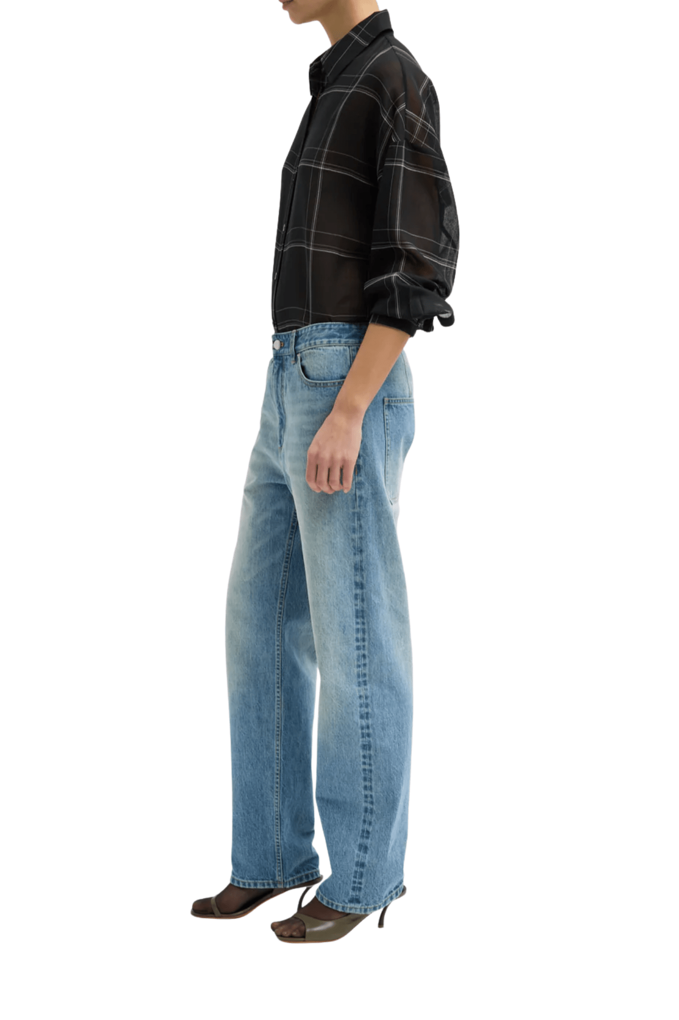 Tibi Selvedge Denim 5 Pocket Alec Jean - Vermillion