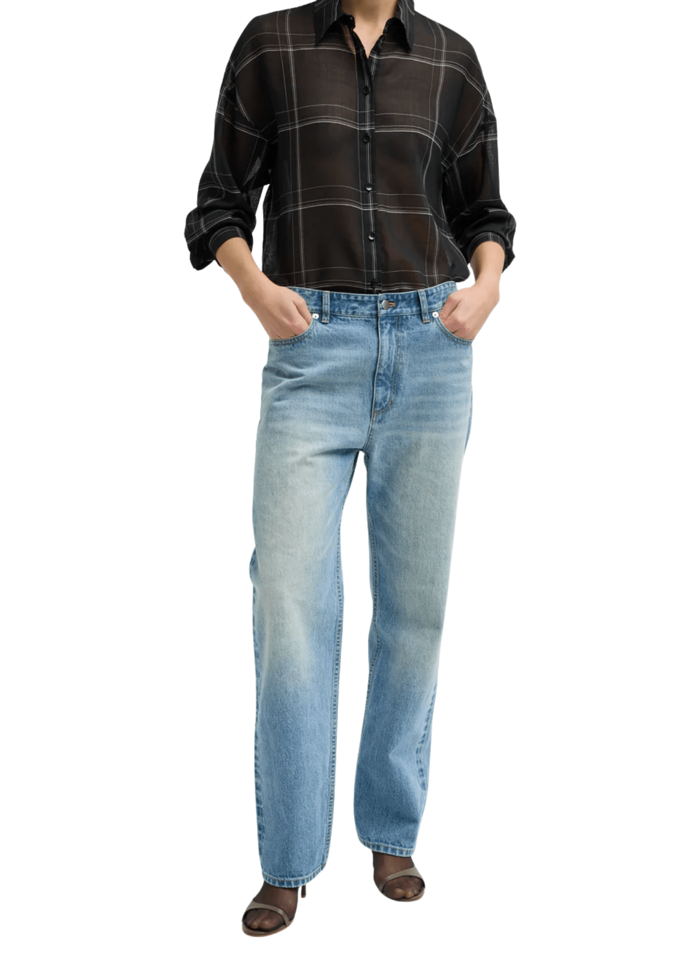 Tibi Selvedge Denim 5 Pocket Alec Jean - Vermillion