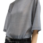 Tibi Sheer Wool Gauze Easy T - Vermillion