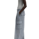 Tibi Sheer Wool Gauze Triple Pleat Pant - Vermillion