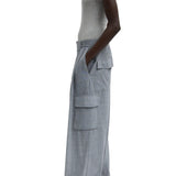 Tibi Sheer Wool Gauze Triple Pleat Pant - Vermillion