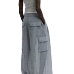 Tibi Sheer Wool Gauze Triple Pleat Pant - Vermillion