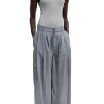 Tibi Sheer Wool Gauze Triple Pleat Pant - Vermillion