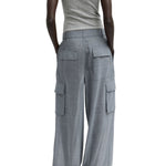 Tibi Sheer Wool Gauze Triple Pleat Pant - Vermillion