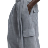 Tibi Sheer Wool Gauze Triple Pleat Pant - Vermillion