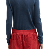 Tibi Skinlike Mercerized Wool Soft Sheer Polo - Vermillion