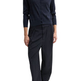 Tibi Skinlike Mercerized Wool Vneck Shrunken Cardigan - Vermillion