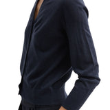 Tibi Skinlike Mercerized Wool Vneck Shrunken Cardigan - Vermillion