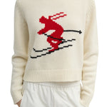 Tibi Soft Wool Ski Sweater Shrunken Sweater - Vermillion