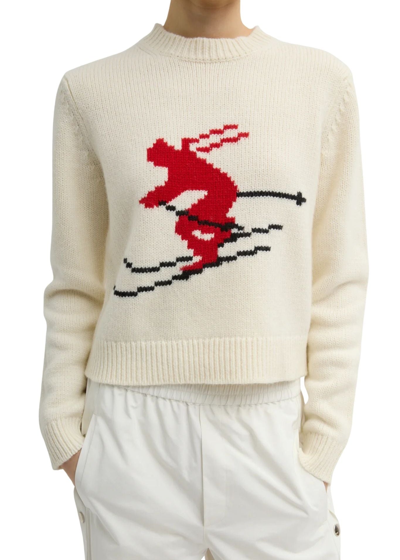Tibi Soft Wool Ski Sweater Shrunken Sweater - Vermillion