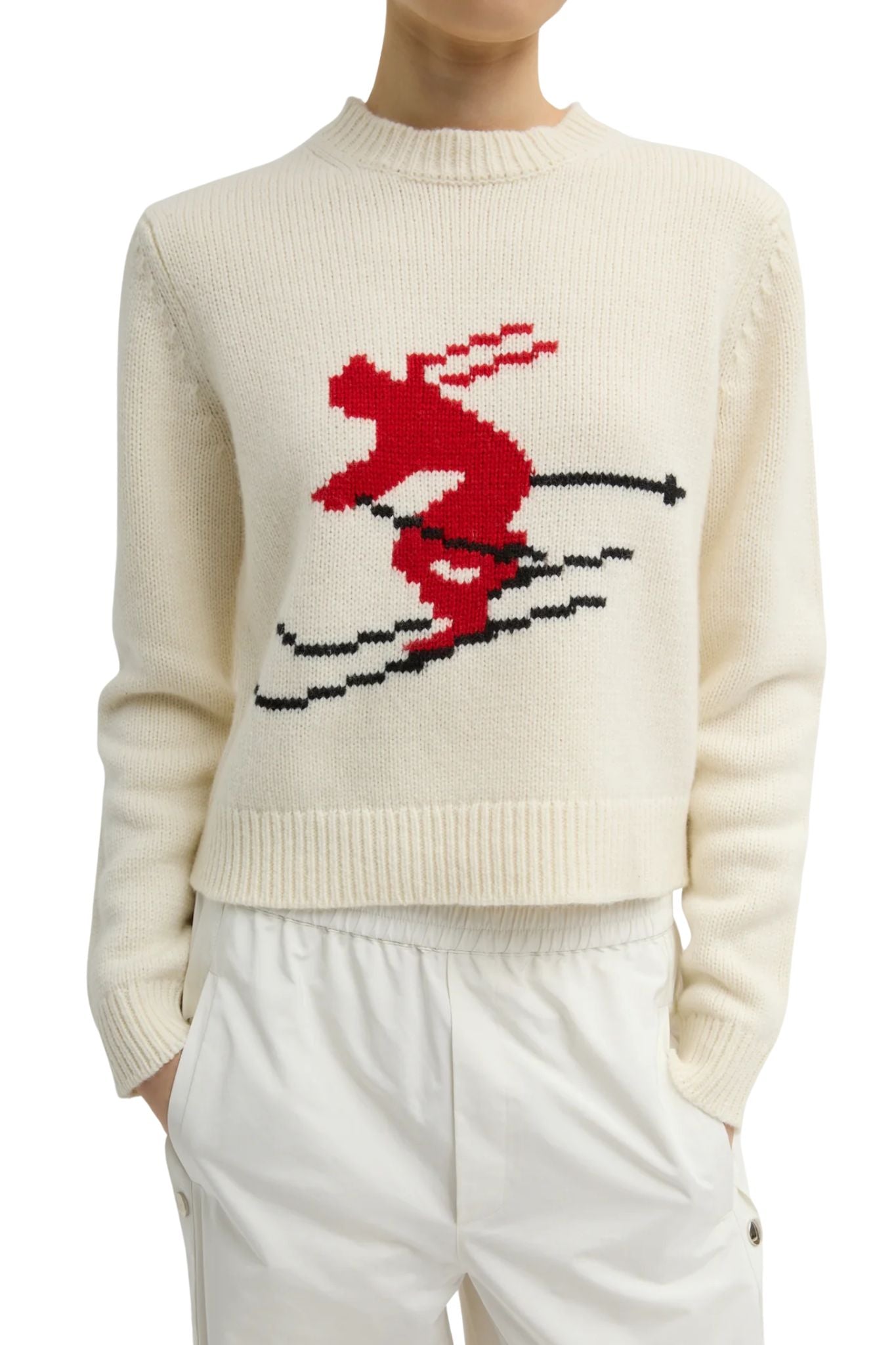 Tibi Soft Wool Ski Sweater Shrunken Sweater - Vermillion