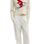 Tibi Soft Wool Ski Sweater Shrunken Sweater - Vermillion