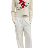 Tibi Soft Wool Ski Sweater Shrunken Sweater - Vermillion