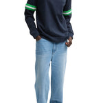 Tibi Sport Knit Crewneck T with Crochet Trim - Vermillion