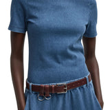 Tibi Stretch Denim Baby T - Vermillion