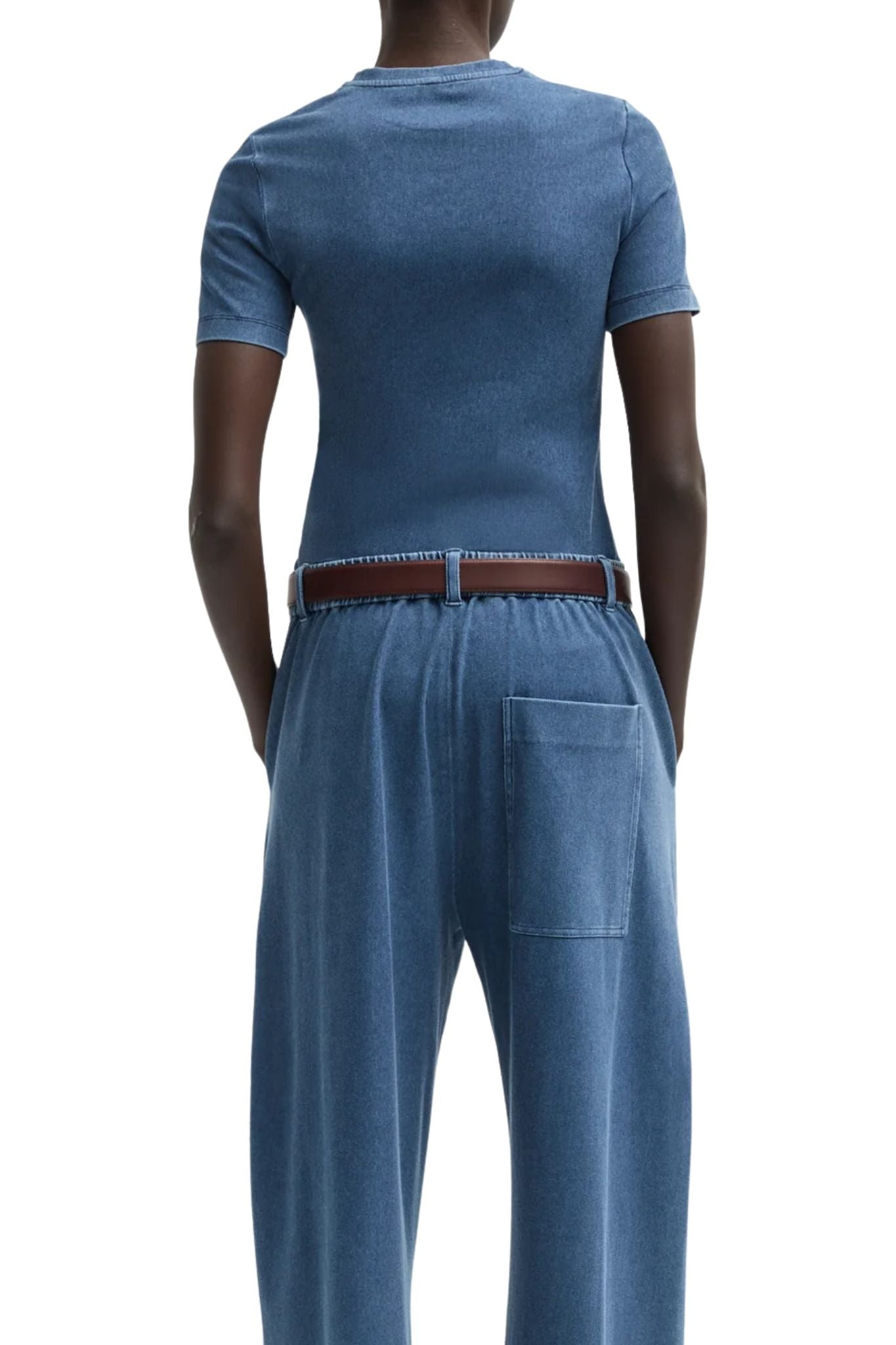 Tibi Stretch Denim Baby T - Vermillion