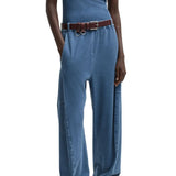 Tibi Stretch Denim Knit Winslow Pant - Vermillion