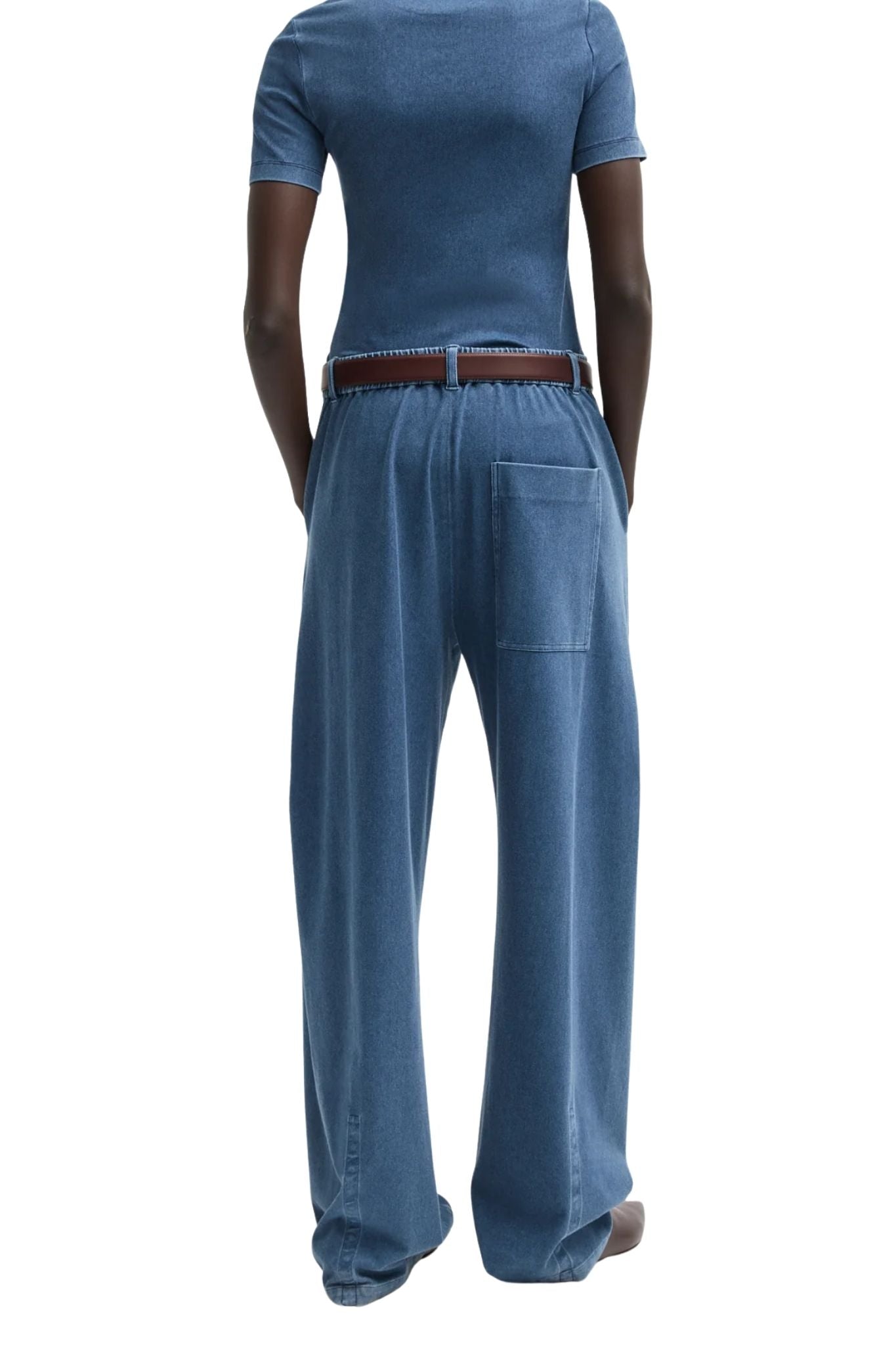 Tibi Stretch Denim Knit Winslow Pant - Vermillion