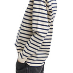 Tibi Striped Perfect T Crewneck Unisex Long Sleeve - Vermillion