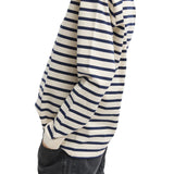 Tibi Striped Perfect T Crewneck Unisex Long Sleeve - Vermillion