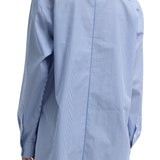 Tibi Striped Shirting Easy Tuxedo Shirt - Vermillion