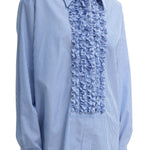 Tibi Striped Shirting Easy Tuxedo Shirt - Vermillion