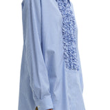 Tibi Striped Shirting Easy Tuxedo Shirt - Vermillion