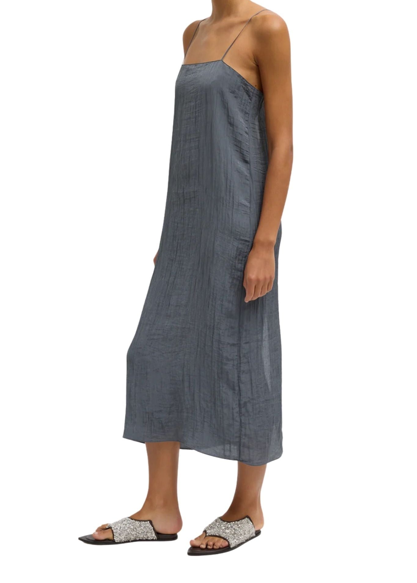 Tibi the Crinkle Slip Dress - Vermillion