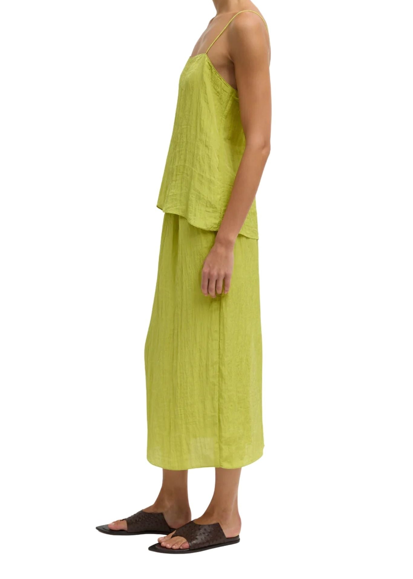 Tibi the Crinkle Slip Skirt - Vermillion