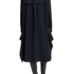 Tibi Tropical Wool Shirtdress with Side Drape - Vermillion