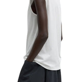 Tibi Tshirt Program Padded Shoulder Sleeveless Top White - Vermillion