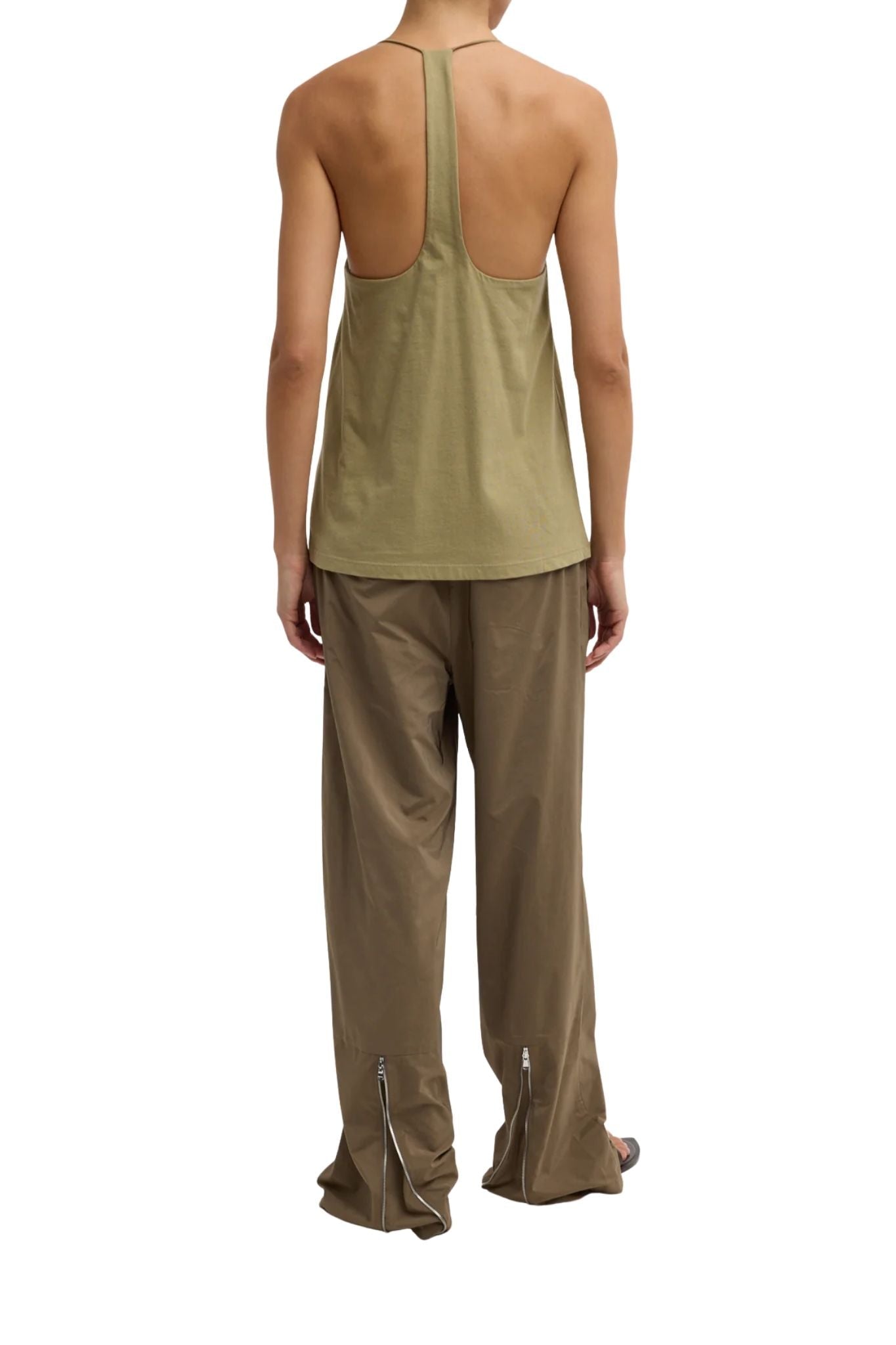 Tibi Tshirt Program Racerback Tank Fennel - Vermillion