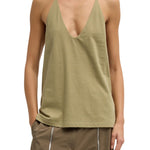 Tibi Tshirt Program Racerback Tank Fennel - Vermillion