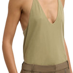 Tibi Tshirt Program Racerback Tank Fennel - Vermillion