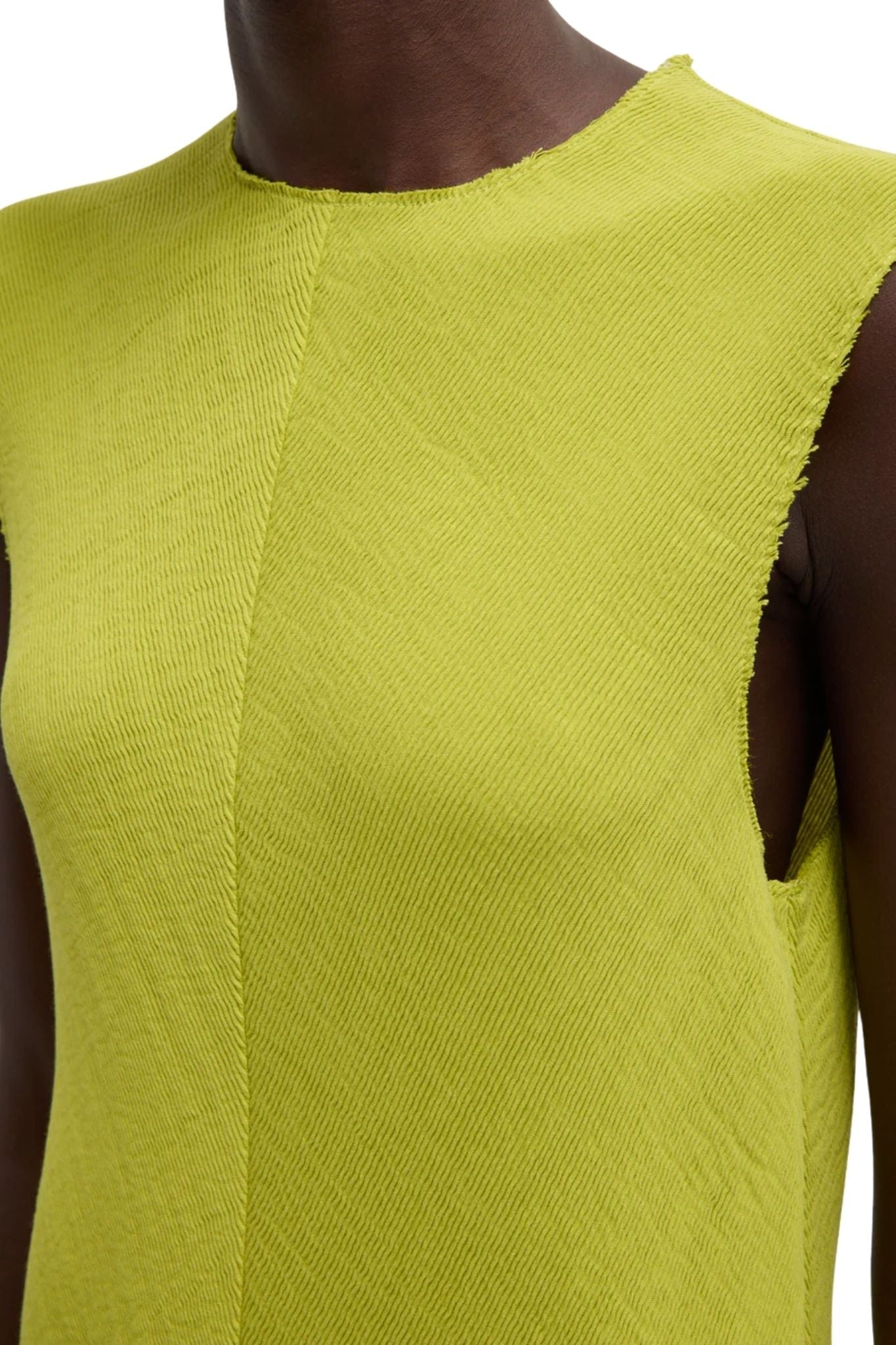 Tibi Viscose Plisse Sleeveless Bias Dress - Vermillion