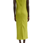Tibi Viscose Plisse Sleeveless Bias Dress - Vermillion