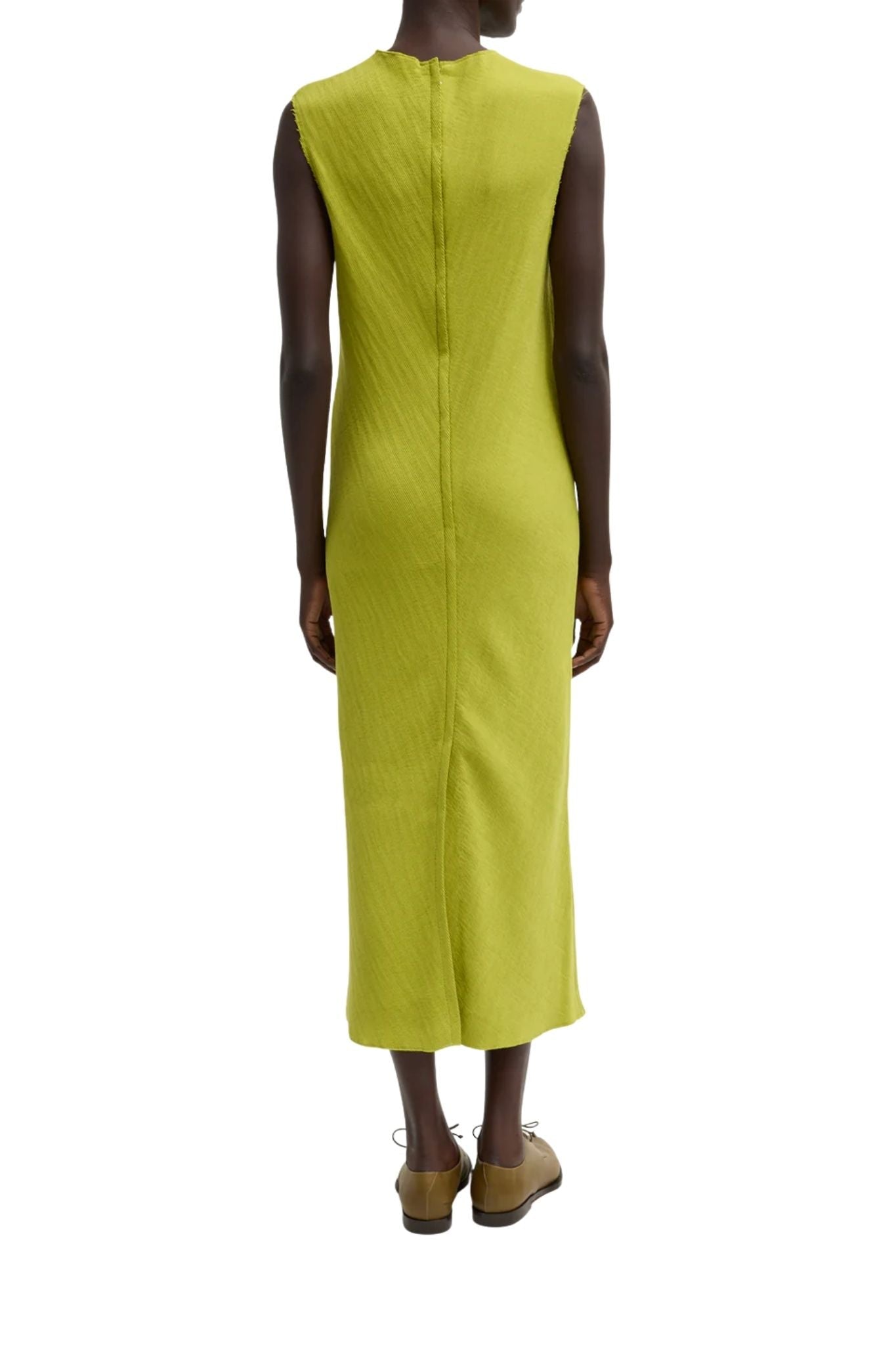 Tibi Viscose Plisse Sleeveless Bias Dress - Vermillion