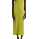 Tibi Viscose Plisse Sleeveless Bias Dress - Vermillion