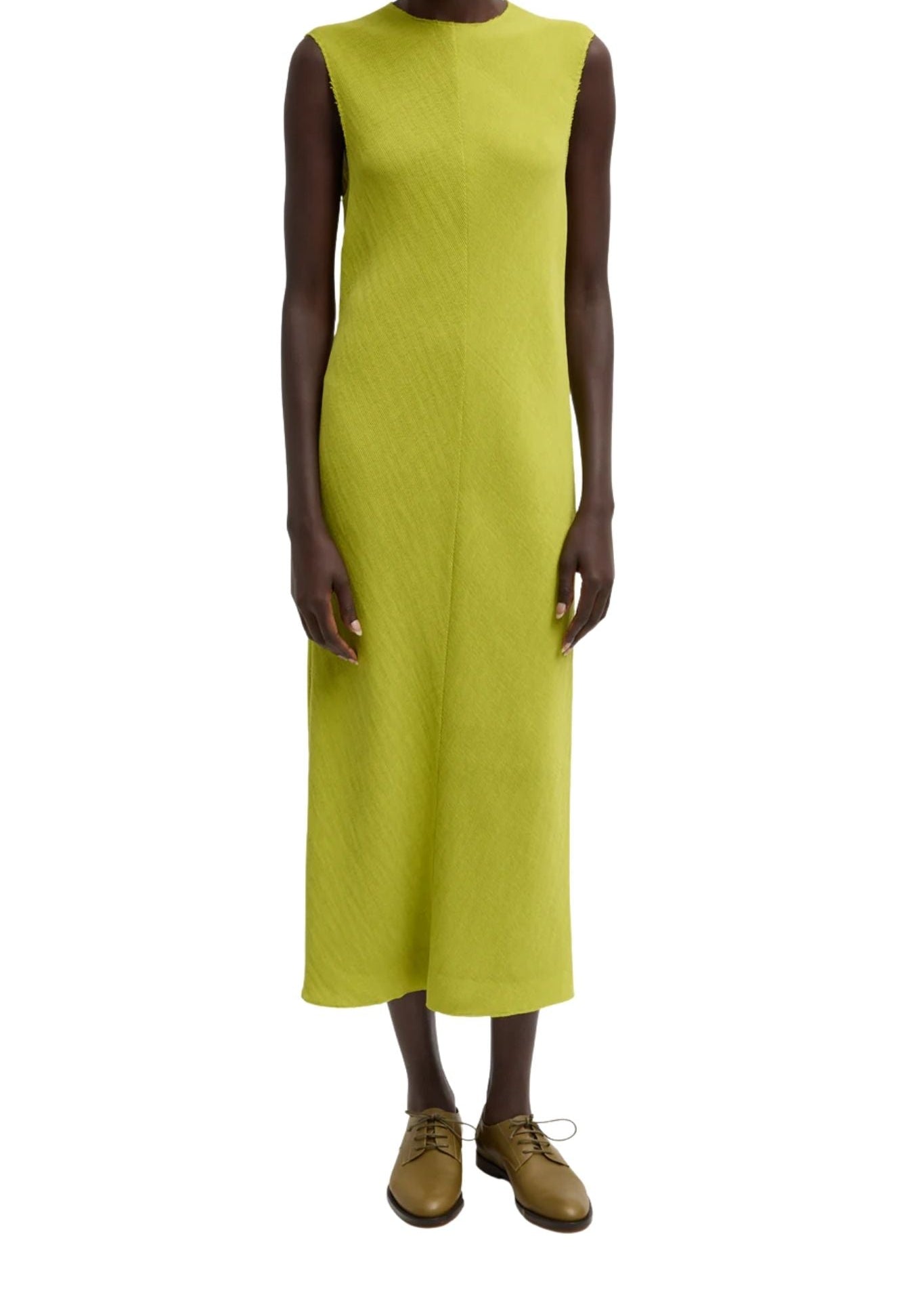 Tibi Viscose Plisse Sleeveless Bias Dress - Vermillion